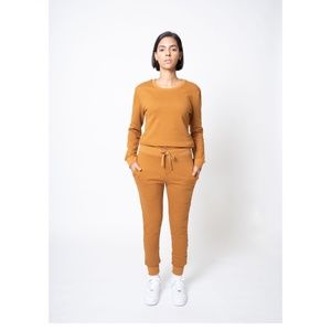 Cotton Terry Sweatsuit in Terracotta